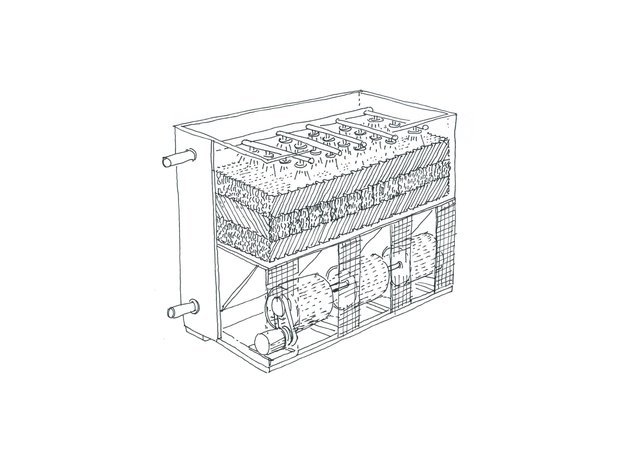 Disegno per torre da raffreddamento a circuito aperto  TMR