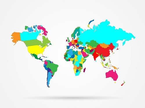Mappa del mondo tutti colore